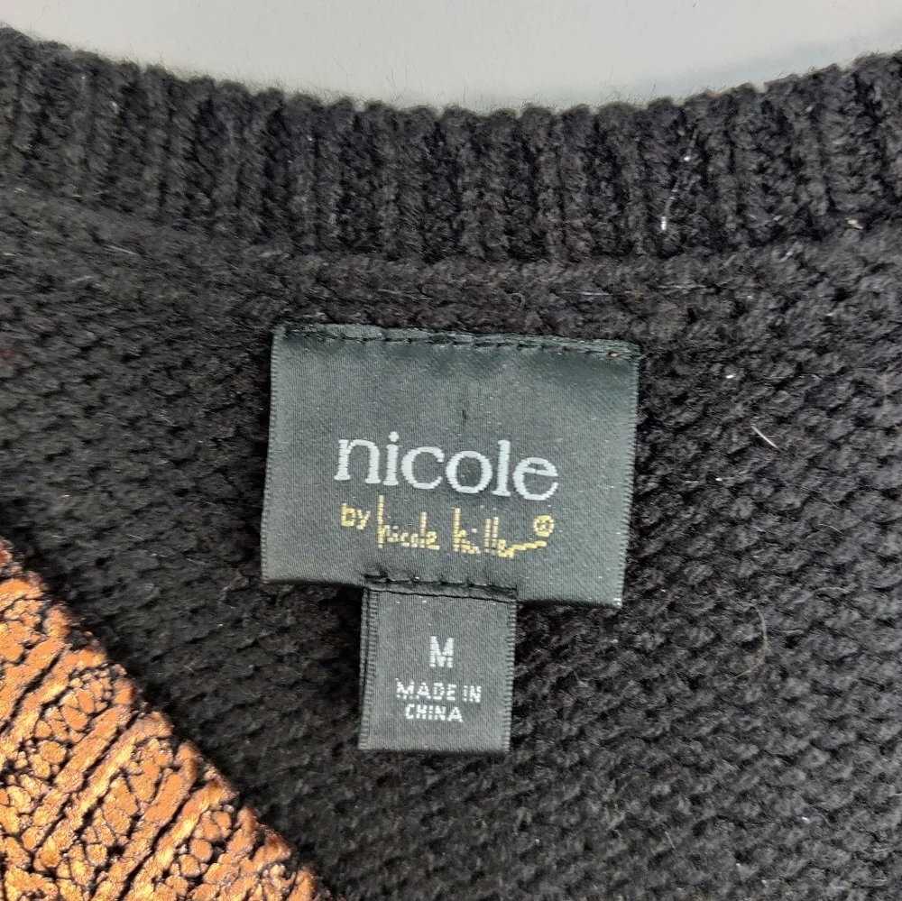 Nicole Miller Copper Metallic Knit Top - Picture 2 of 10